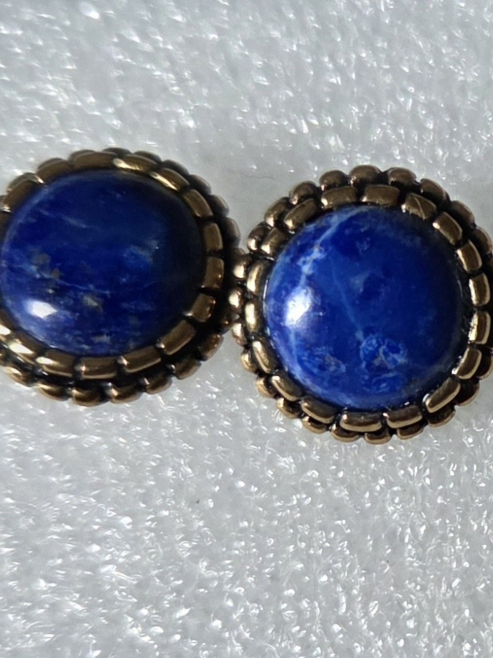 Unique Barse Thai Earrings with Royal Blue Lapis Lazuli Stone
